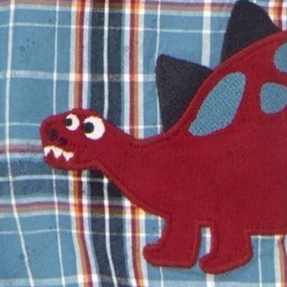 Gymboree Blue Dinosaur Plaid Button Down Long Sleeved Shirt, Toddler Size 2T. - Picture 4 of 9